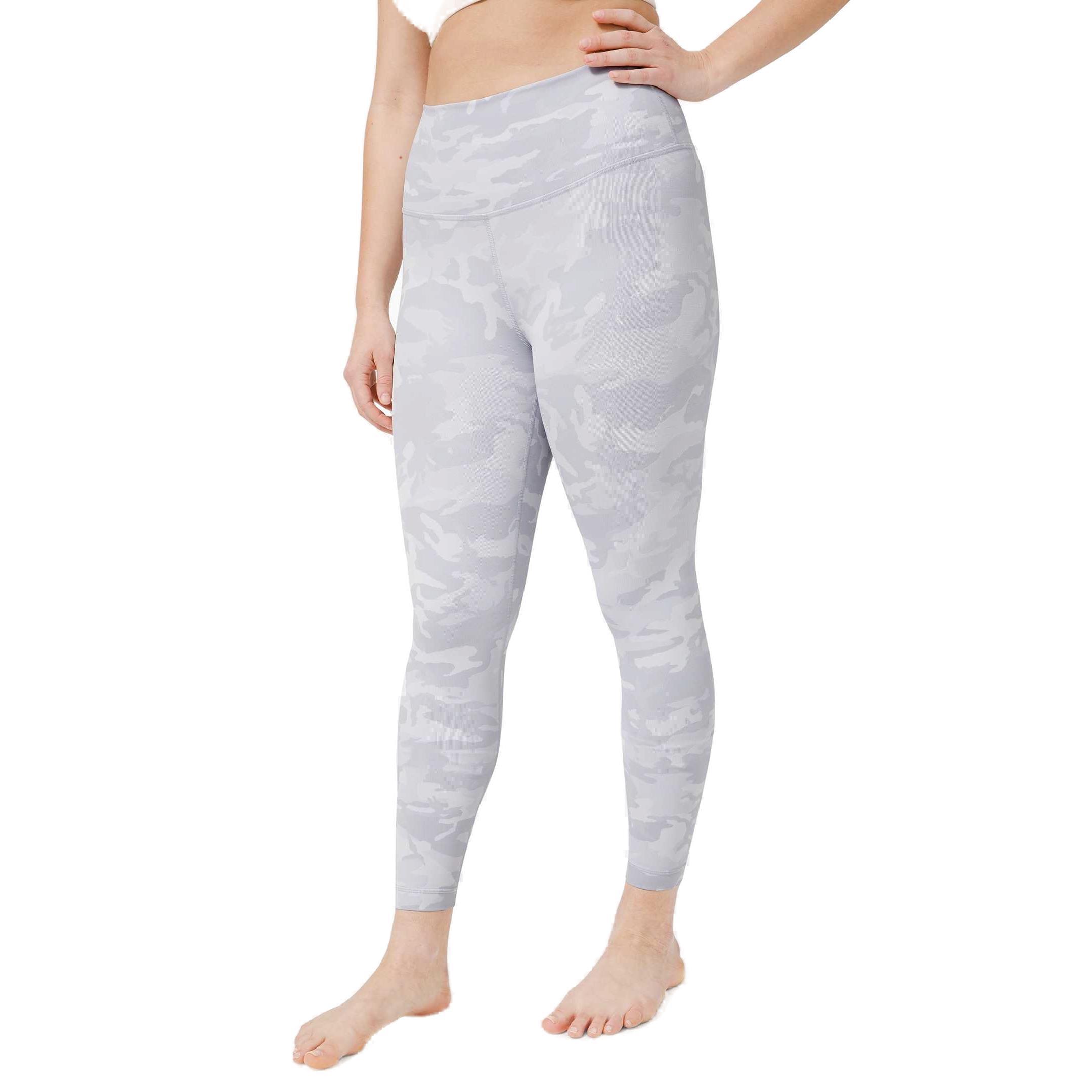 

Lululemon Женские спортивные брюки Wunder Under, камуфляжные, жаккардовые, альпийские, белые