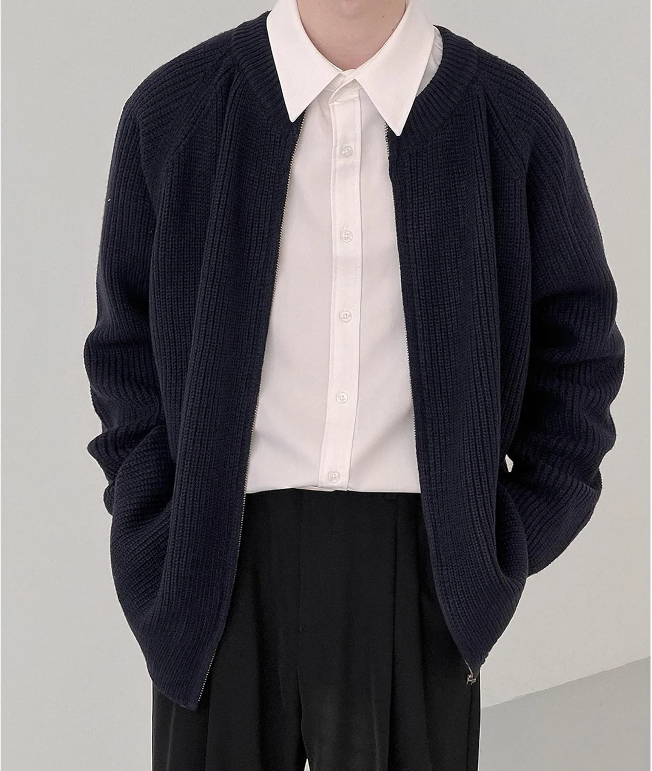 Мужской кардиган на молнии Casual Regular Loose Fit — фото 2