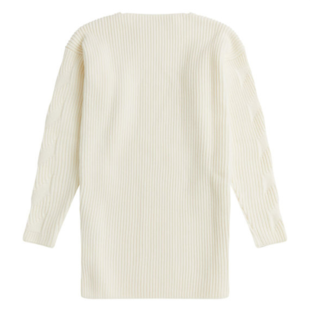 OFF-WHITE OFF WHITE вязаный свитер женский цвета ivory с круглым вырезом Moderate Others — фото 2