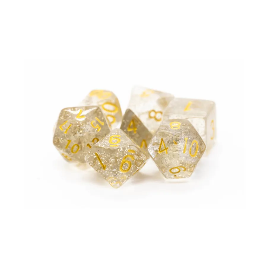 

Poly Set Прозрачный с золотом (7), Acrylic-Resin Dice - Sparkle