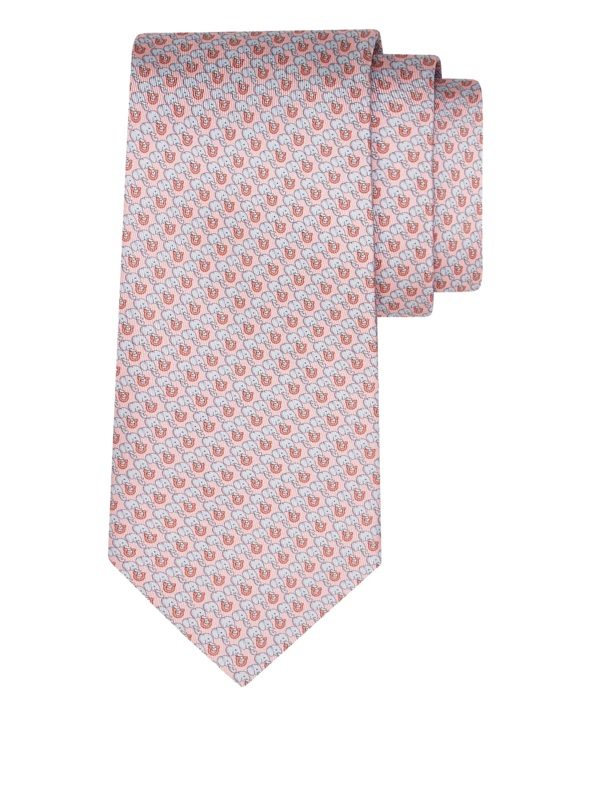 

Шелковый галстук с принтом Ferragamo, розовый