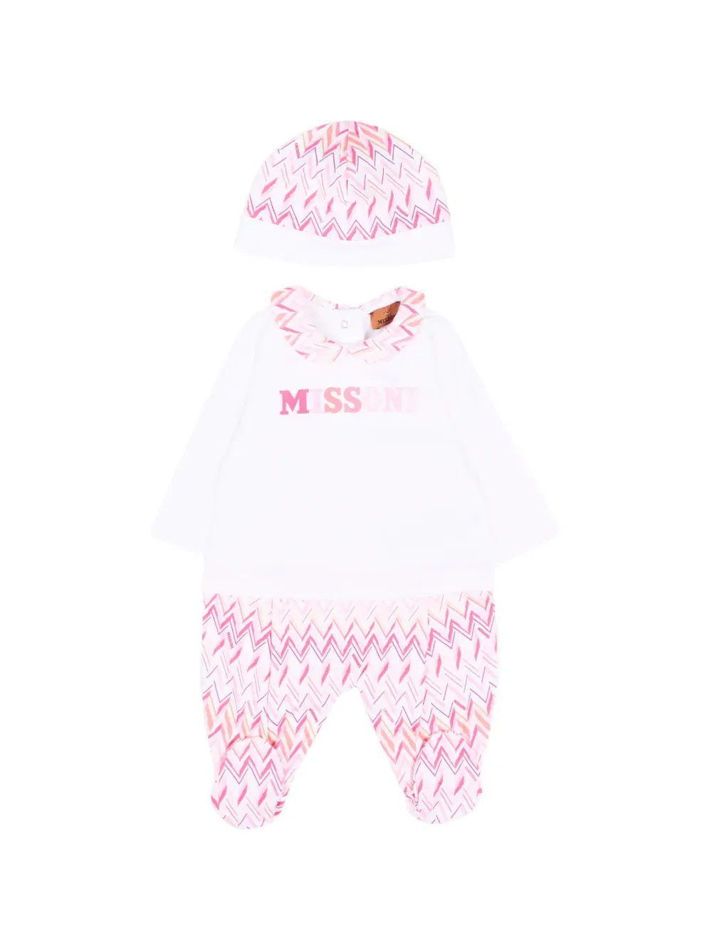 Комплект детского комбинезона с зигзагообразным узором Missoni Kids, белый