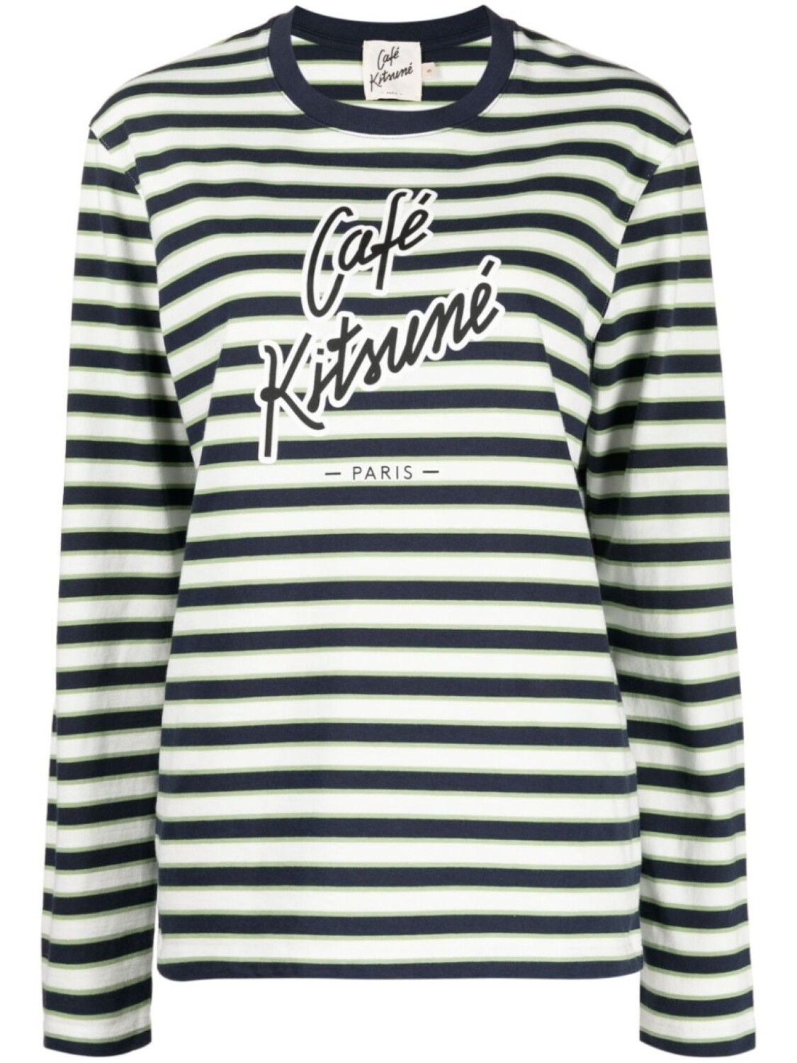 

Полосатая футболка с логотипом CAFÉ KITSUNÉ, зеленый