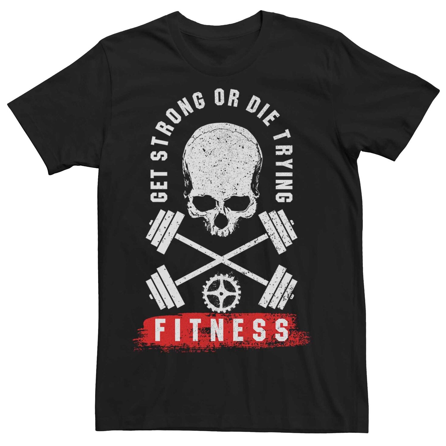 

Мужская футболка с рисунком черепа Get Strong Or Die Trying Licensed Character, Серый, Мужская футболка с рисунком черепа Get Strong Or Die Trying Licensed Character