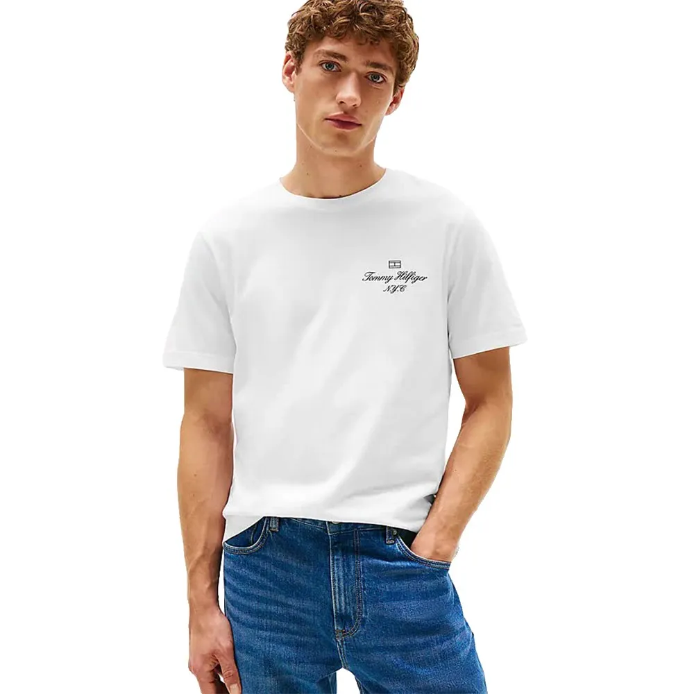 

Футболка с коротким рукавом Tommy Hilfiger Outline Flag Script, белый