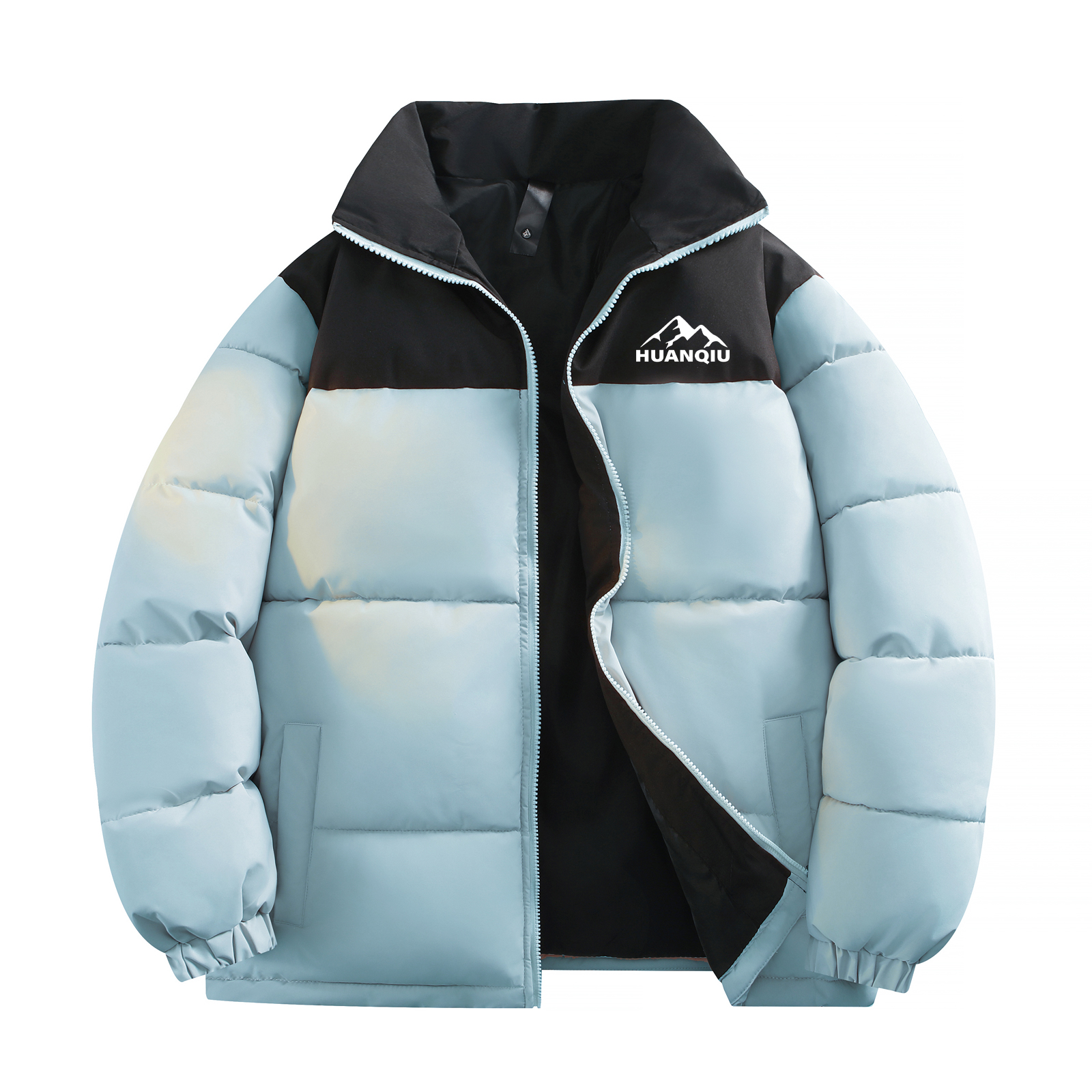 

Пуховик Unisex с воротником стойкой утепленный HUANQIU, светло-синий (padded jacket)