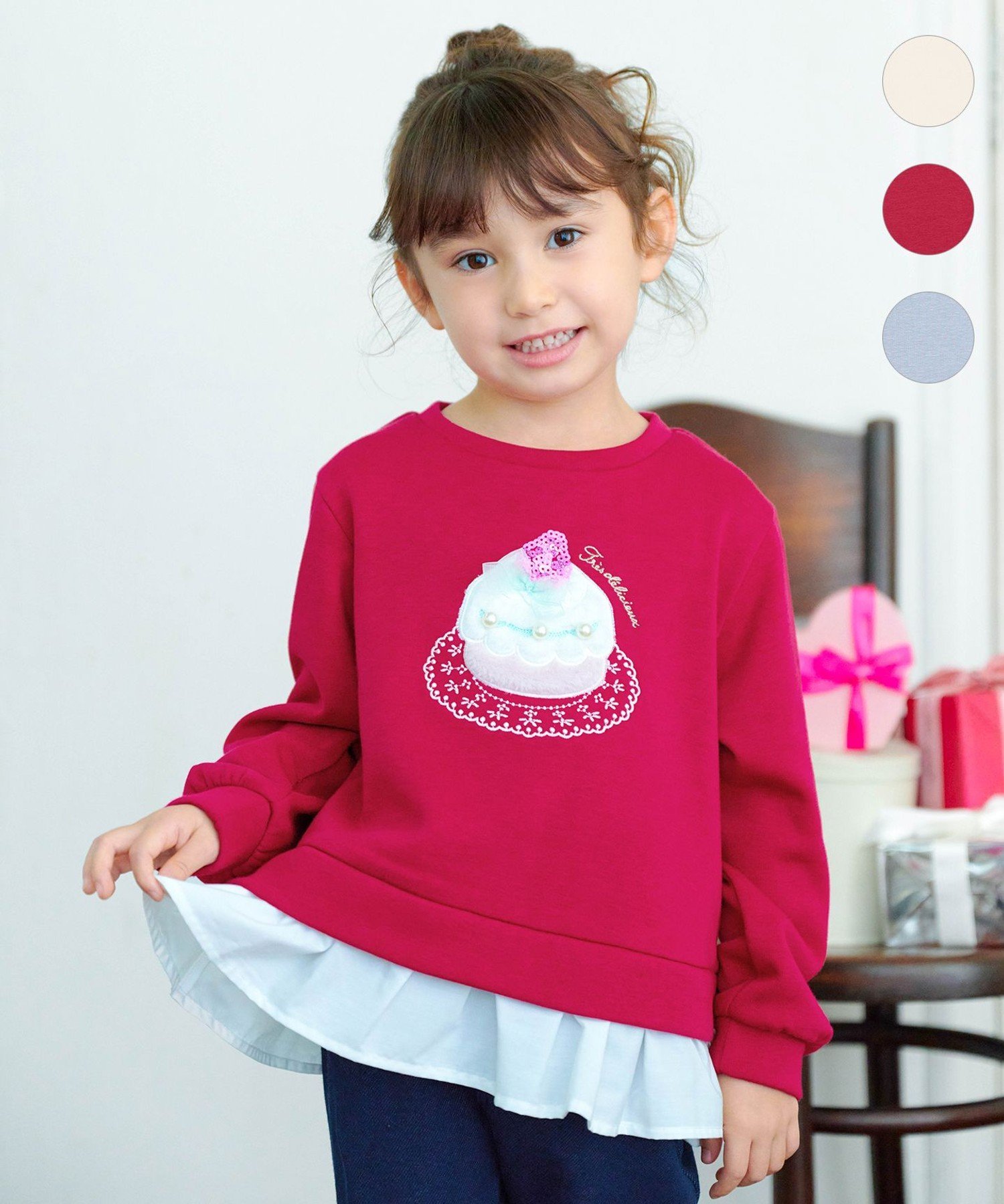 Многослойная толстовка с ворсистой подкладкой ANY KIDS, Red (Cake) [010]