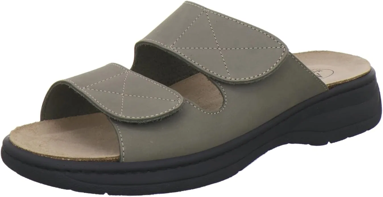 Удобные мюли AFS-Schuhe 3502 со сменной стелькой для мужчин, кожаные, рабочие тапочки, сделано в Германии, Khaki