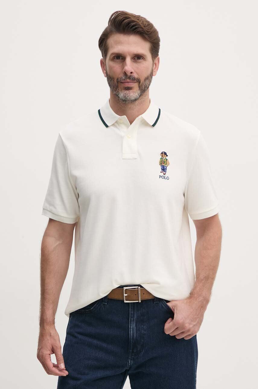 

Хлопковое поло Polo Ralph Lauren, бежевый