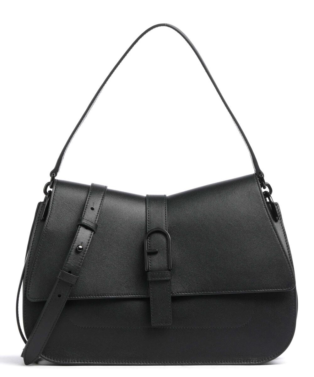 

Сумка-ведро Flow L из мелкозернистой кожи Furla, черный
