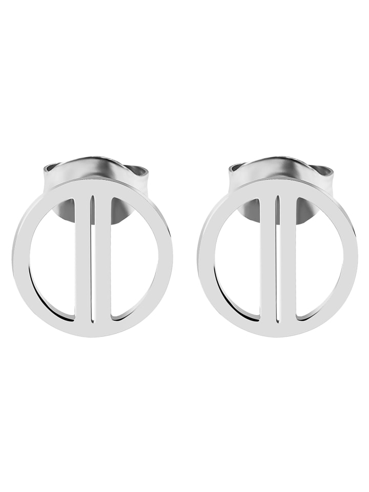 

Adeliás Женские серьги - Серьги-гвоздики из нержавеющей стали серебристого цвета