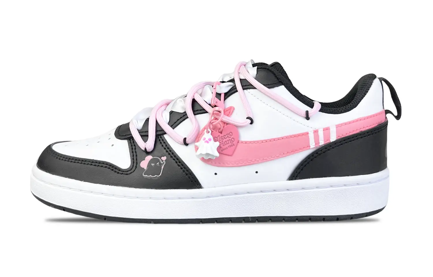 

Кроссовки Nike Court Borough Skateboarding Shoes Women's Low-top Black/pink/white, черный/розовый