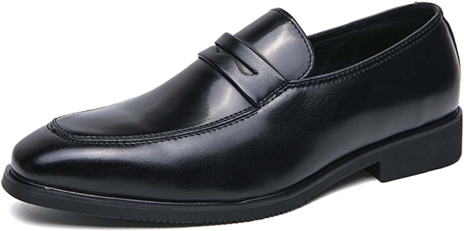 

Мужские лоферы модного цветного дизайна, деловые повседневные формальные туфли, противоскользящие, дышащие, для офиса, танцев, вечеринок, свадеб, костюмов, платьев, прогулок, вождения, кожаные туфли Generic, черный