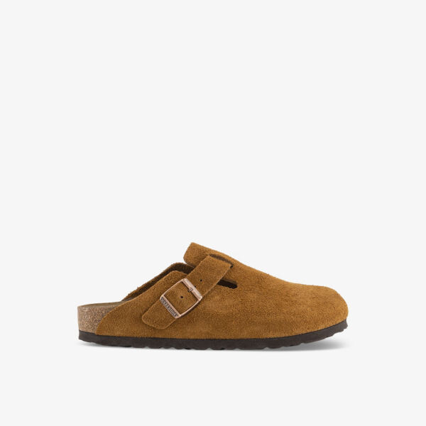 

Замшевые сабо boston с тисненым логотипом Birkenstock, цвет mink suede