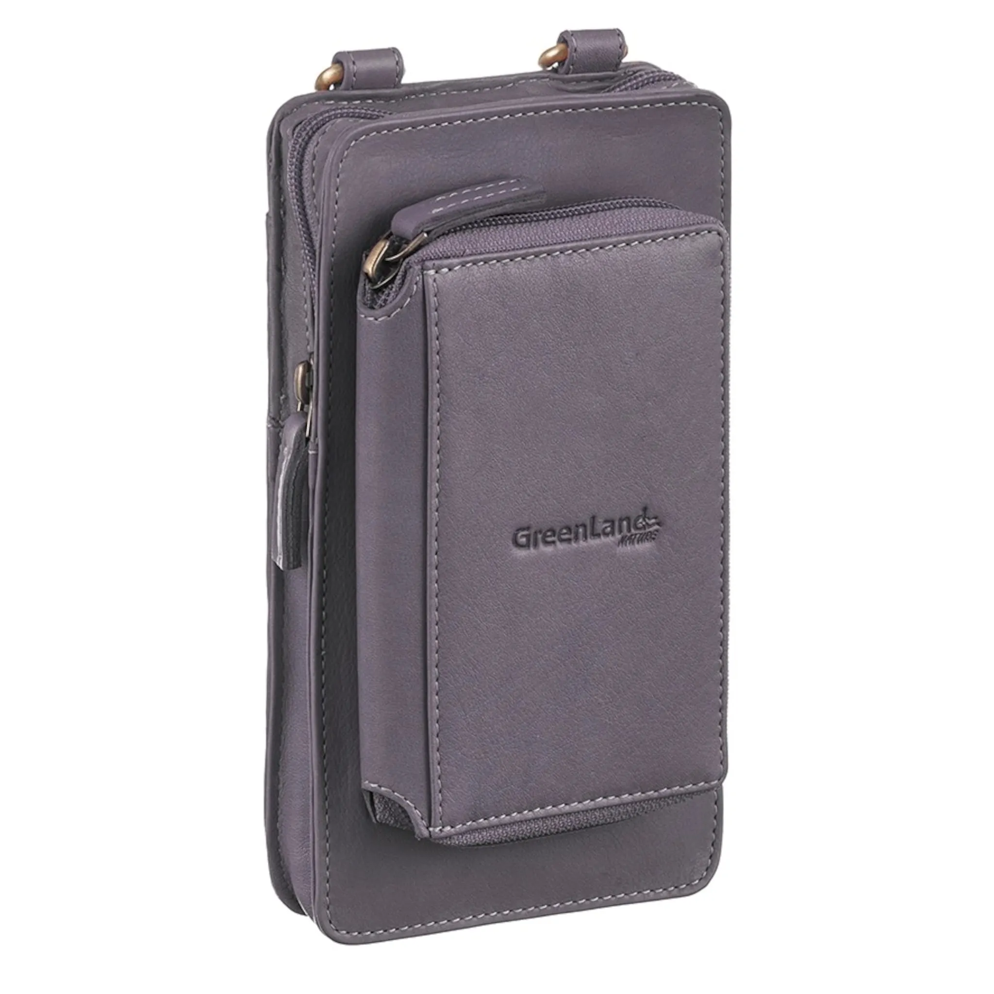 

Сумка для мобильного телефона GreenLand Nature "NATURE Soft" с прикрепленным бумажником и RFID-защитой, серый