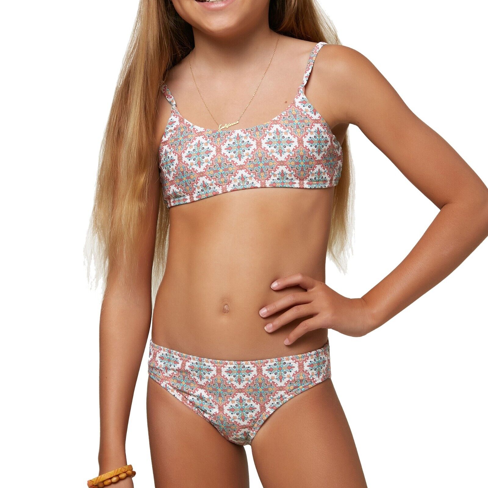 Детский купальник-бикини O'Neill Alexa Tile Bikini Canyon Stretch Floral Bralette Swimwear JDM515, мультиколор — фото 4