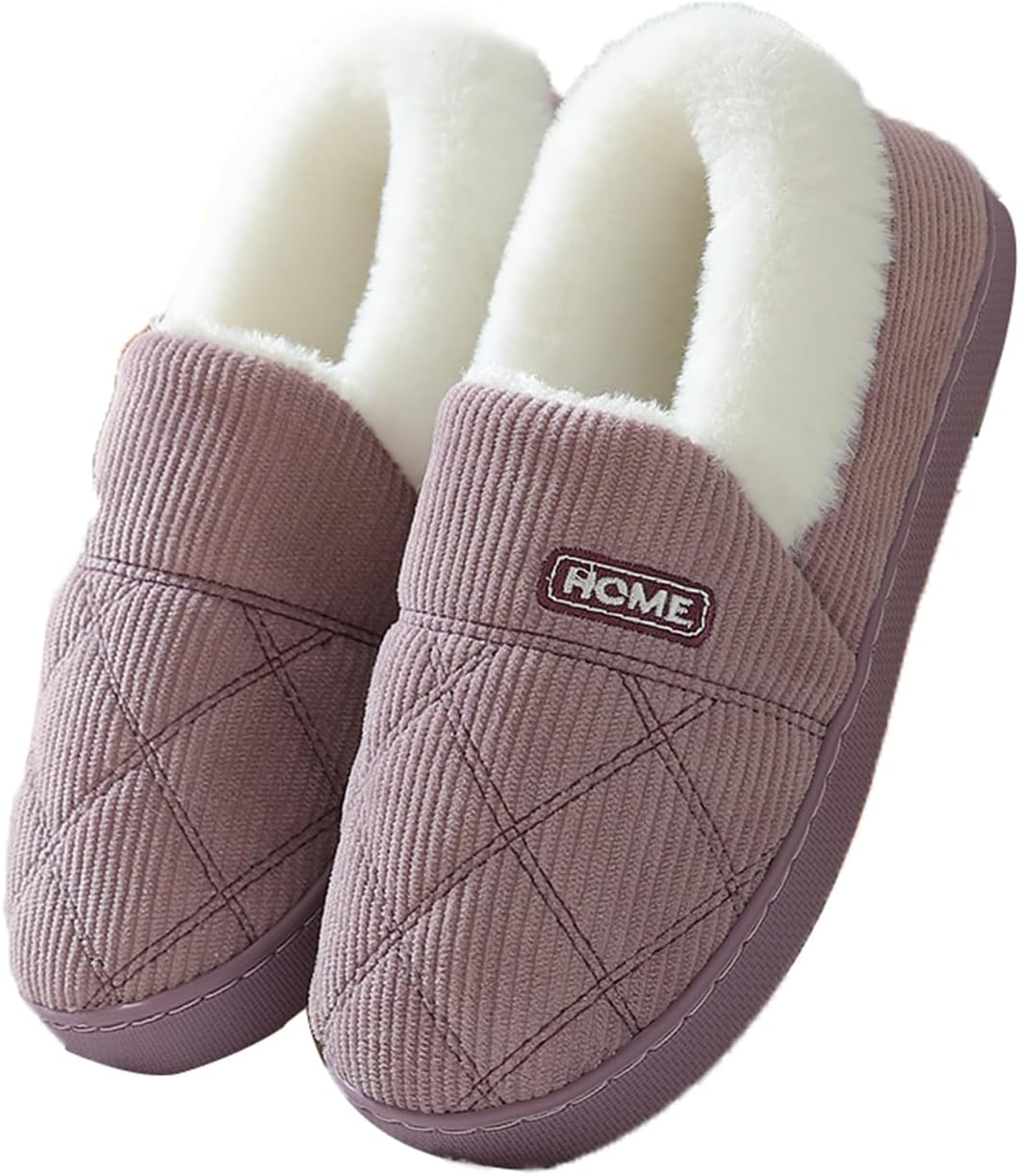 

Домашние тапочки Cliont для женщин и мужчин с мемори-пеной, удобные, теплые и нескользящие, фиолетовый