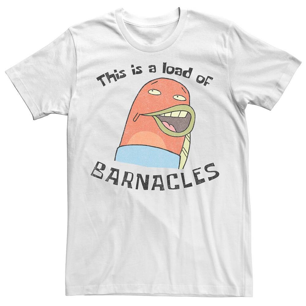 

Мужская футболка Nickelodeon SpongeBob SquareБрюки This Is A Load Of Barnacles Quote Tee, белый