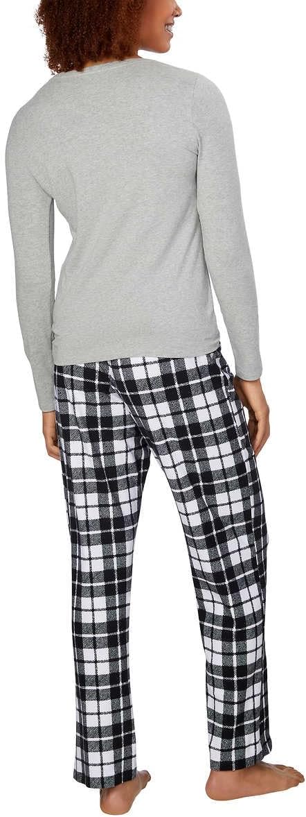 Женский флисовый пижамный комплект Calvin Klein из двух предметов, Grey Scotch Plaid — фото 2