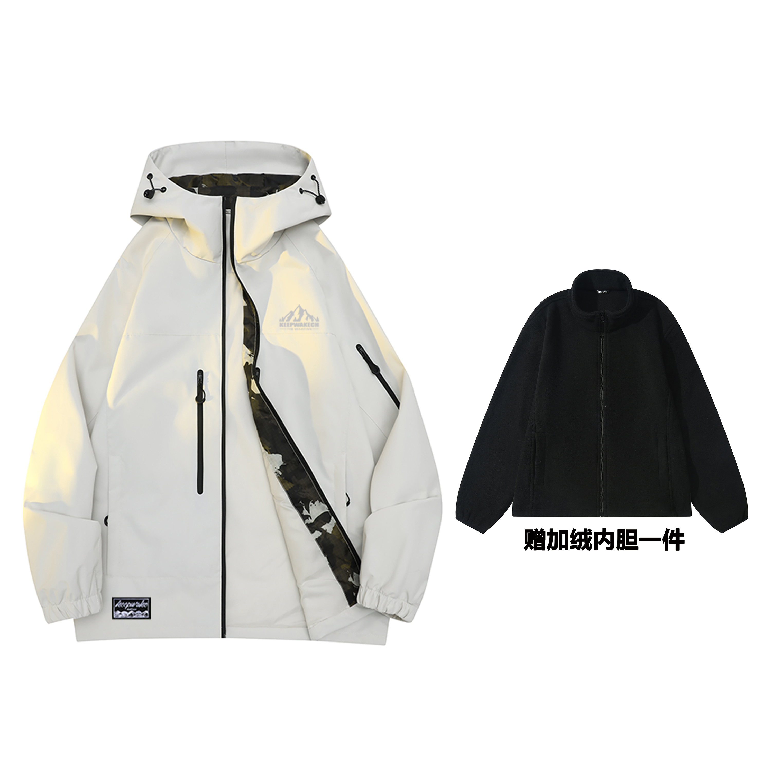 

KW Куртка Unisex, Ivory White (Style 088) Comes with Fleece-Lined Liner