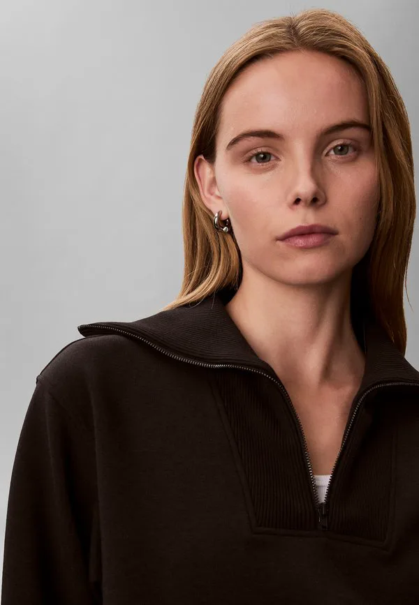 Толстовка свободного кроя с воротником-молнией Calvin Klein, Black — фото 4