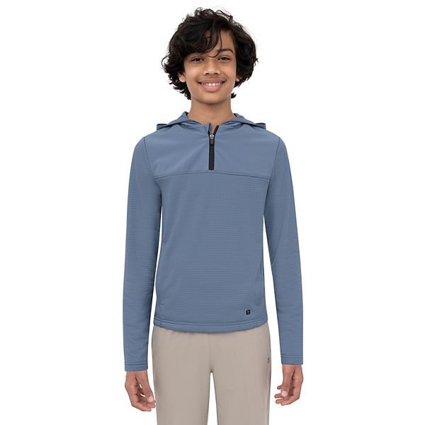 

Детская худи на молнии с клетчатым флисом Layer 8, Blue