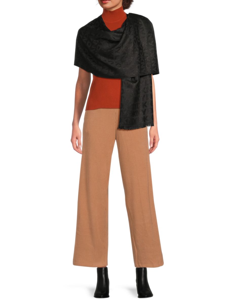 

Шарф с логотипом Lurex DKNY, черный