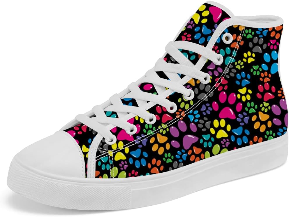 

Кеды на высокой подошве с рисунком лапы, тканевые кроссовки на шнуровке, повседневная обувь для женщин и мужчин Chebing, 616 Multicolor