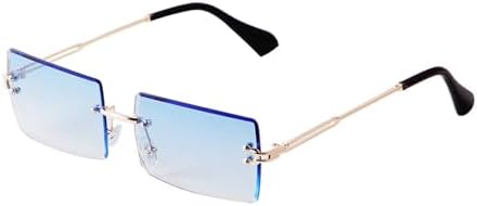 

Винтажные прямоугольные солнцезащитные очки без оправы для женщин и мужчин, модные солнцезащитные очки с градиентным переходом цвета, розовые солнцезащитные очки MTZJH, C5 Gradient Blue