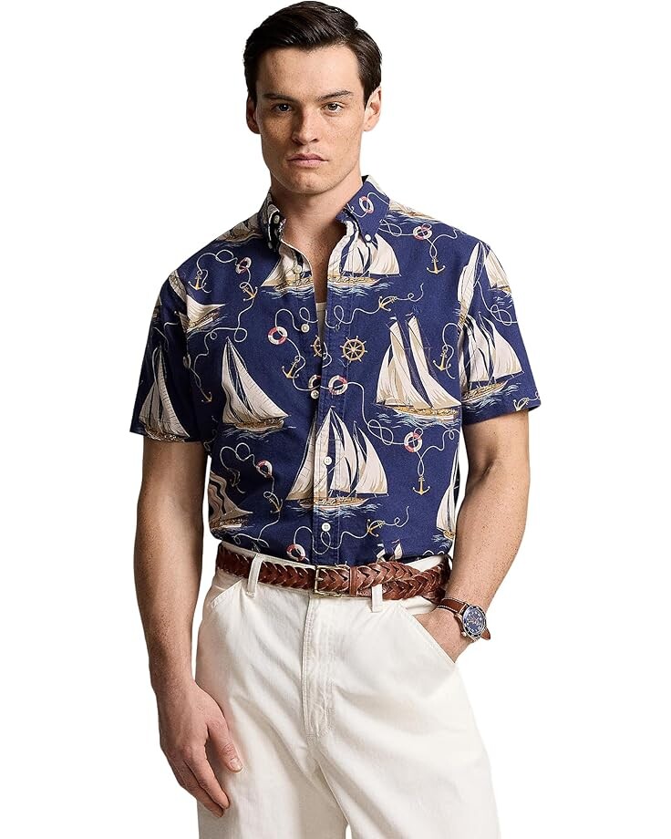 

Поло Polo Ralph Lauren Classic Fit Nautical Oxford Shirt, цвет Helm Anchors