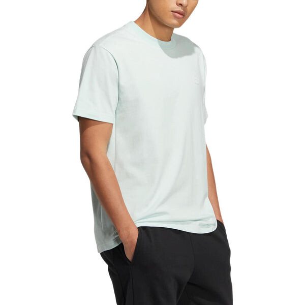 Футболка adidas neo Solid Color Round Neck Sports Short Sleeve Dotted Green T-Shirt, зеленый — фото 4