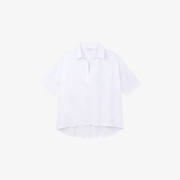 

Льняная рубашка с отложным воротником Popover The White Company, белый