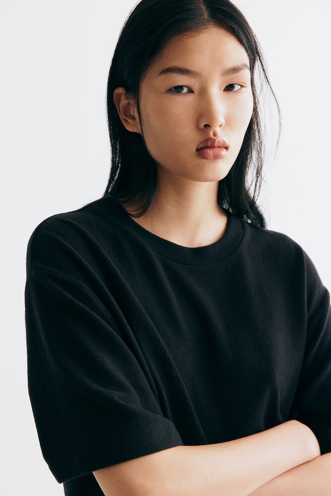 

Футболка из тонкой вязки H&M, черный