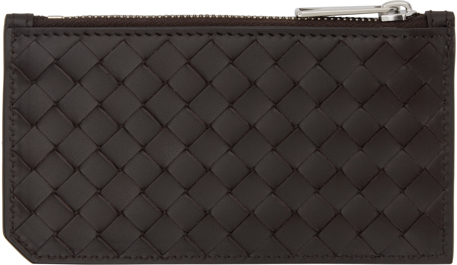 Коричневый кошелек для карт Intrecciato Piccolo на молнии Bottega Veneta — фото 2