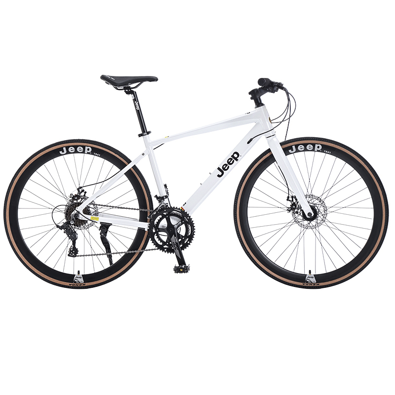 

Алюминиевый механический дорожный велосипед с дисковыми тормозами для взрослых Jeep, белый
