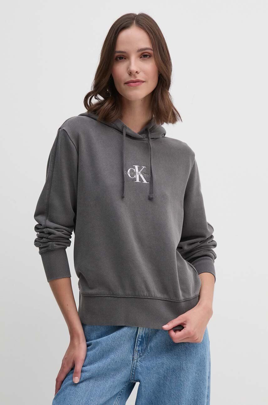 

Хлопковая толстовка Calvin Klein Jeans, серый