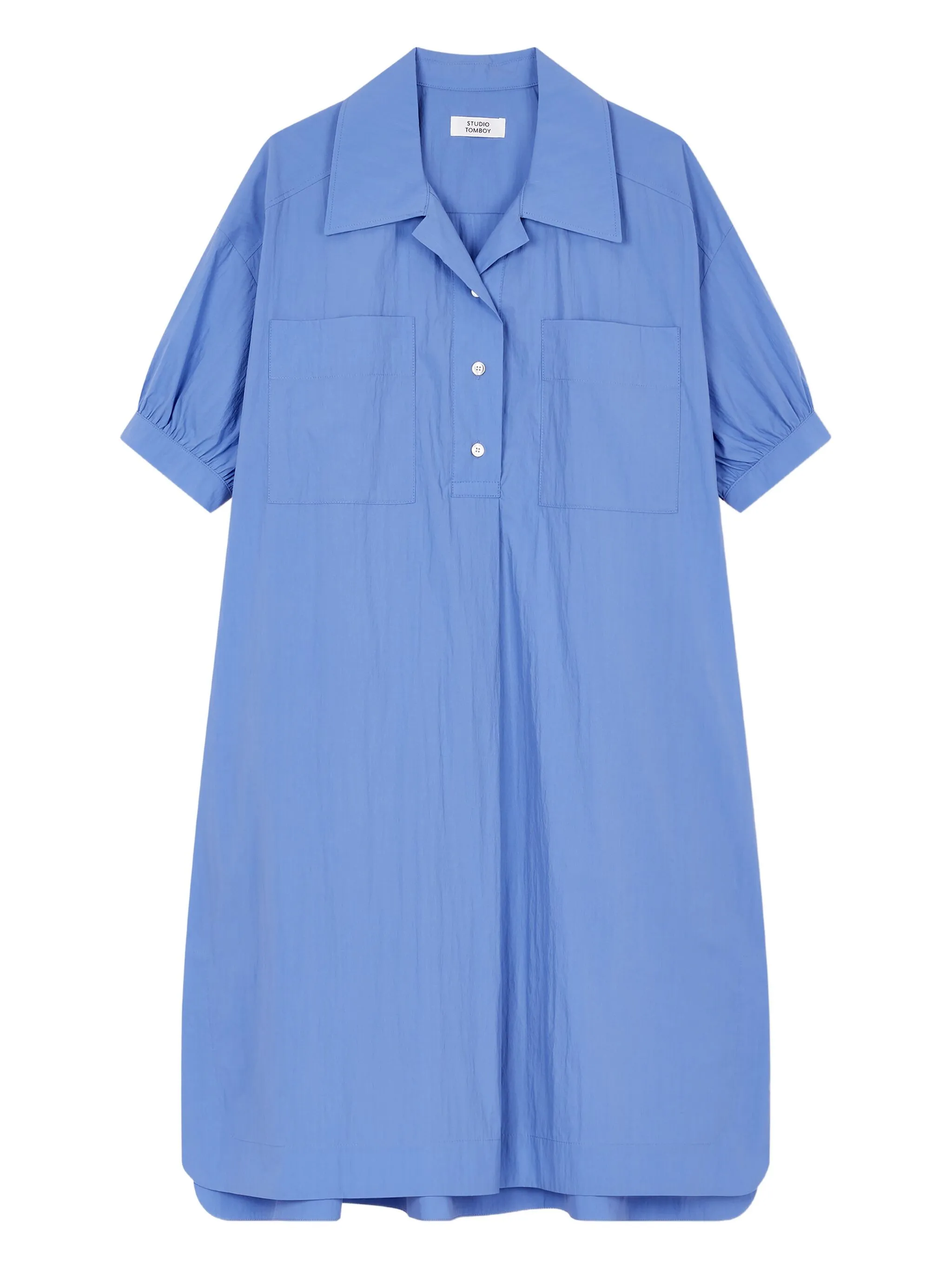 

Платье с объемными рукавами и воротником Studio Tomboy, синий