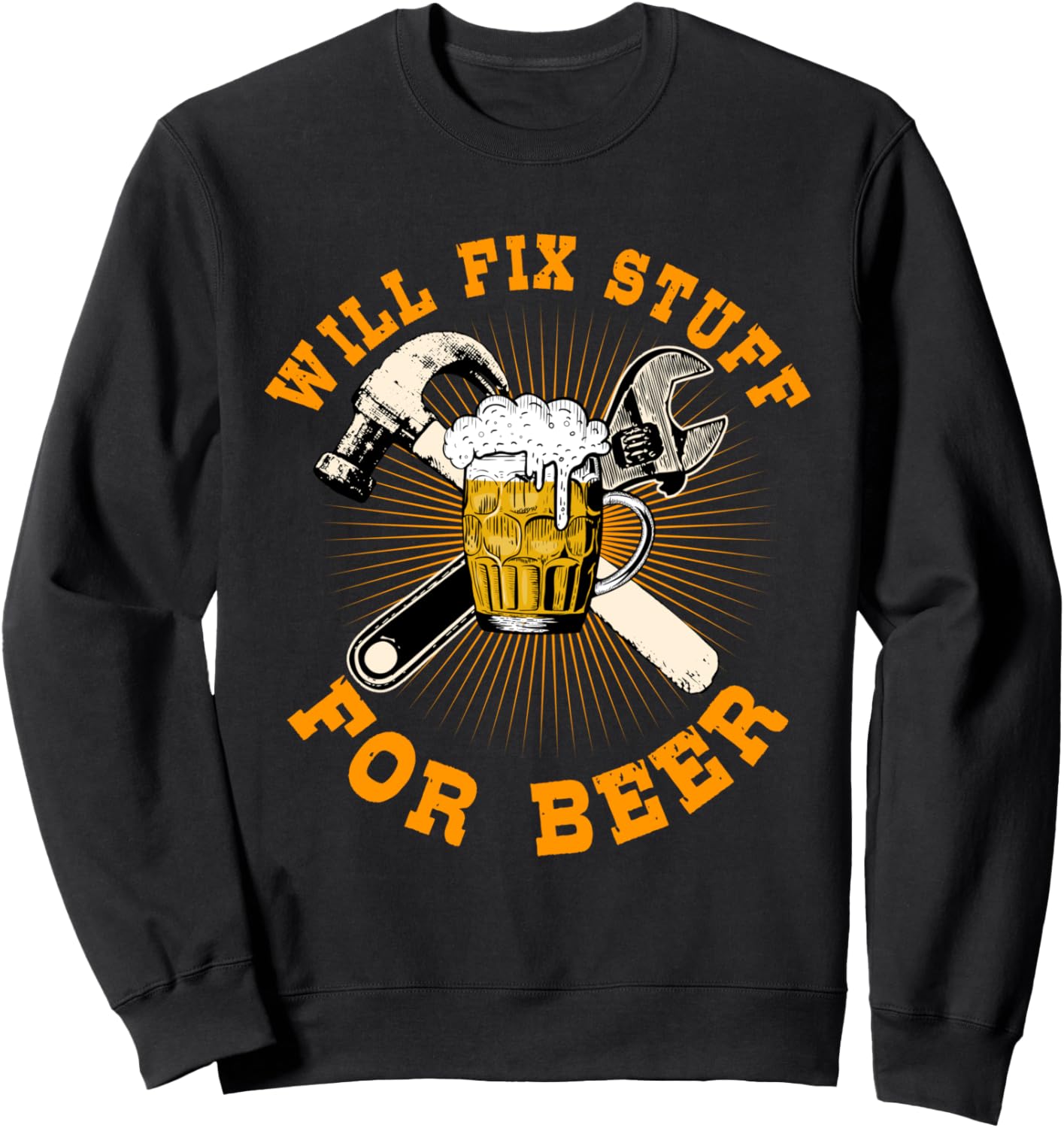 

Забавная толстовка с надписью «Найми и почини что-нибудь» на День отца, посвященная пиву Handyman Gifts, черный