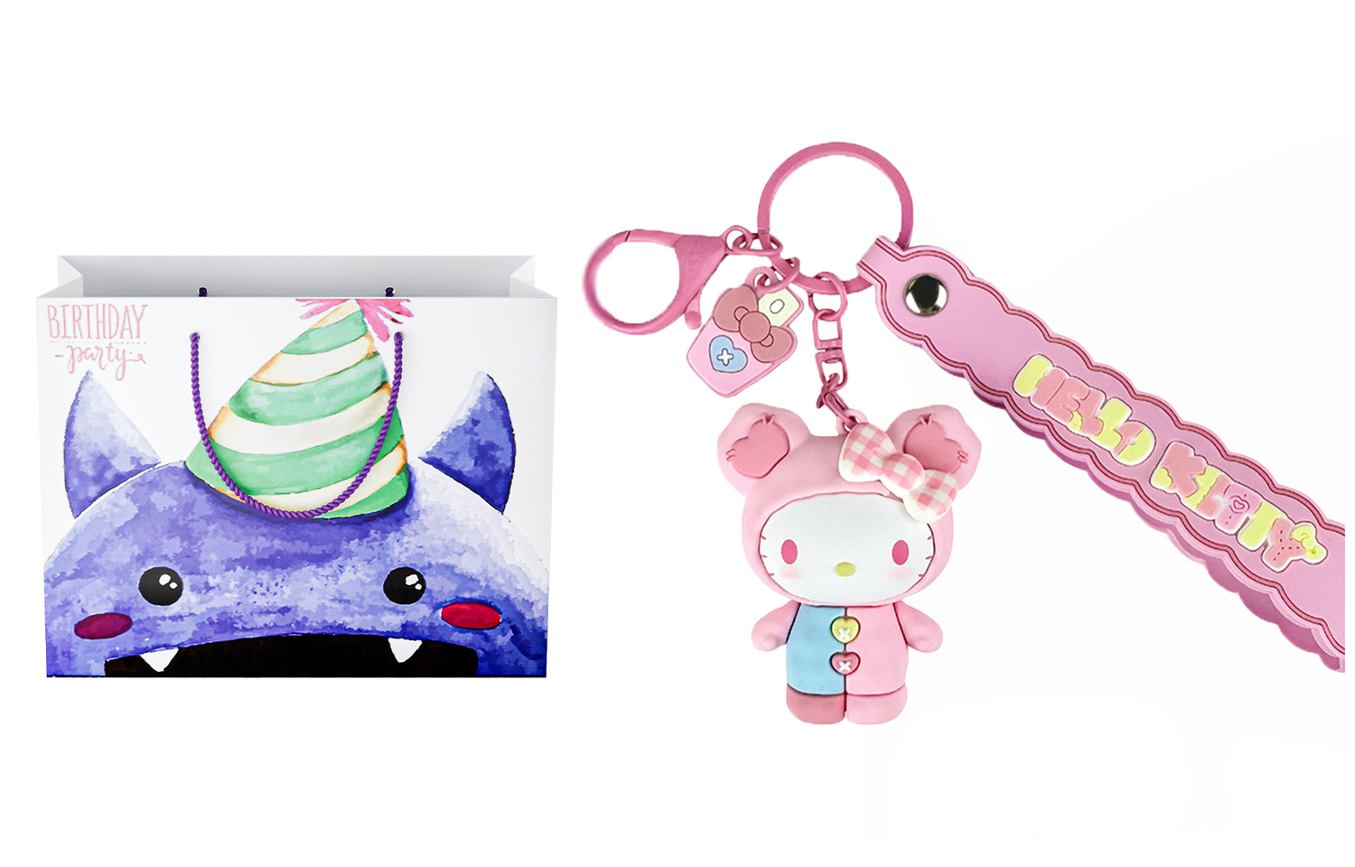 

Sanrio Брелок My Melody Hello Kitty из ПВХ Унисекс, Hello Kitty+Birthday Party Shopping Bag