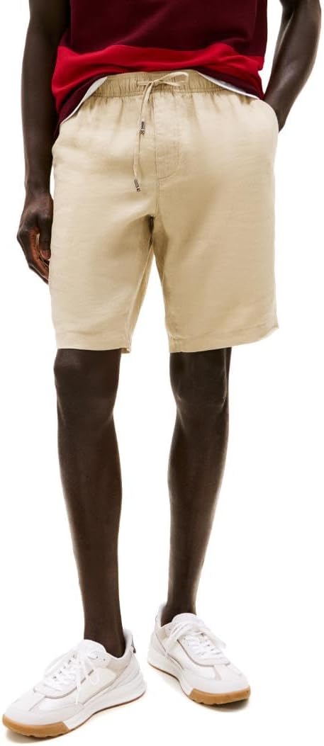 

Мужские летние льняные шорты Tommy Hilfiger 10 дюймов свободного кроя, Sandalwood