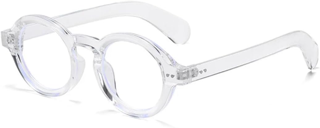 

Солнцезащитные очки для мужчин и женщин - защита от УФ-излучения UV400 - круглые заклепки, декор в стиле панк с леопардовым принтом, для занятий спортом на открытом воздухе и вождения DSVIGF, Transparent Clear