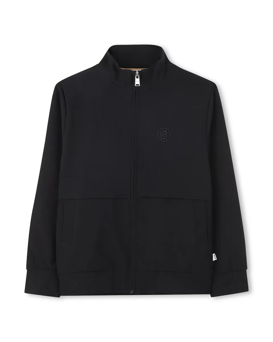 

Куртка для мальчиков с высоким воротником и застежкой-молнией BOSS Kidswear, черный