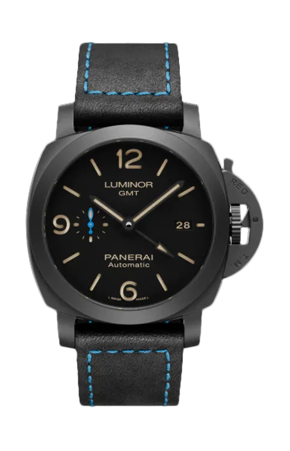 ЛЮМИНОР 1950 3 ДНЯ GMT АВТОМАТИЧЕСКИЕ КЕРАМИЧЕСКИЕ - 44 ММ - PAM01441 PANERAI, черный