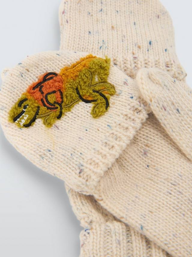Детские митенки-варежки Boucle Dinsosuar из смесовой шерсти John Lewis, Grey Marl — фото 2