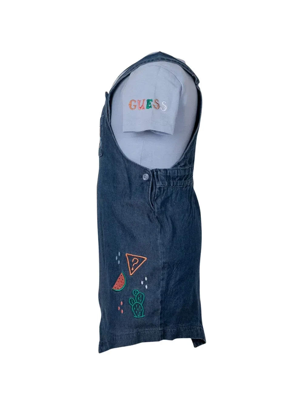 Комплект из топа и комбинезона с вышивкой Guess Kids, синий — фото 3