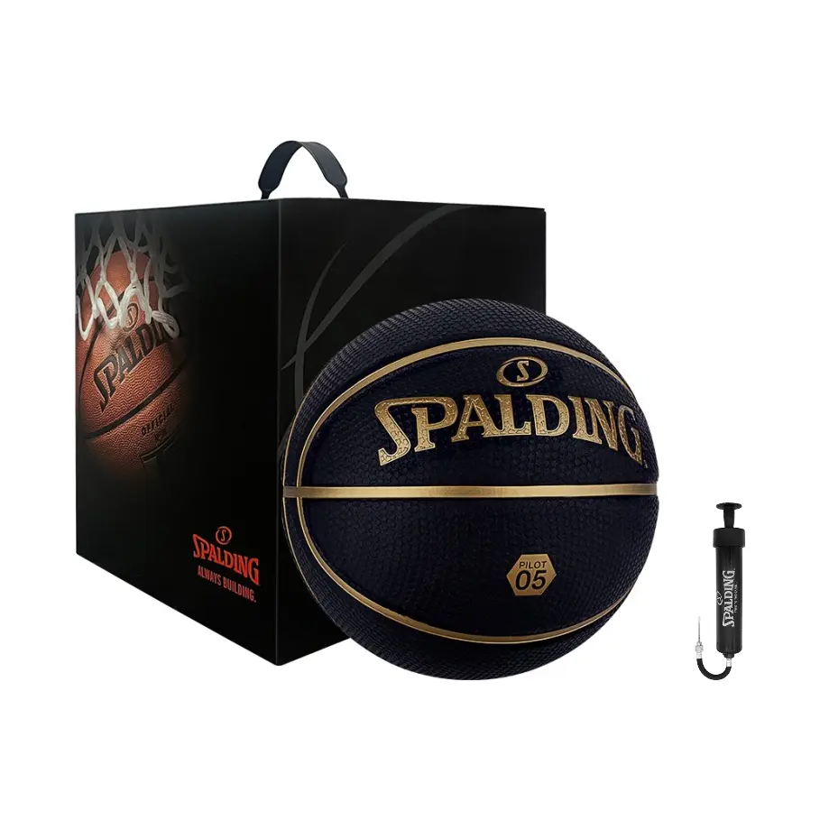 

SPALDING Баскетбольный мяч Pilot Collection 85 010Y Rubber PILOT 05 Dark Blue/Black Gold для тренировок и соревнований, унисекс