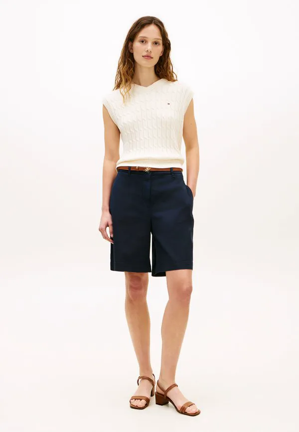 Выстиранные обычные шорты-чиносы Tommy Hilfiger, Dark Night Navy — фото 2