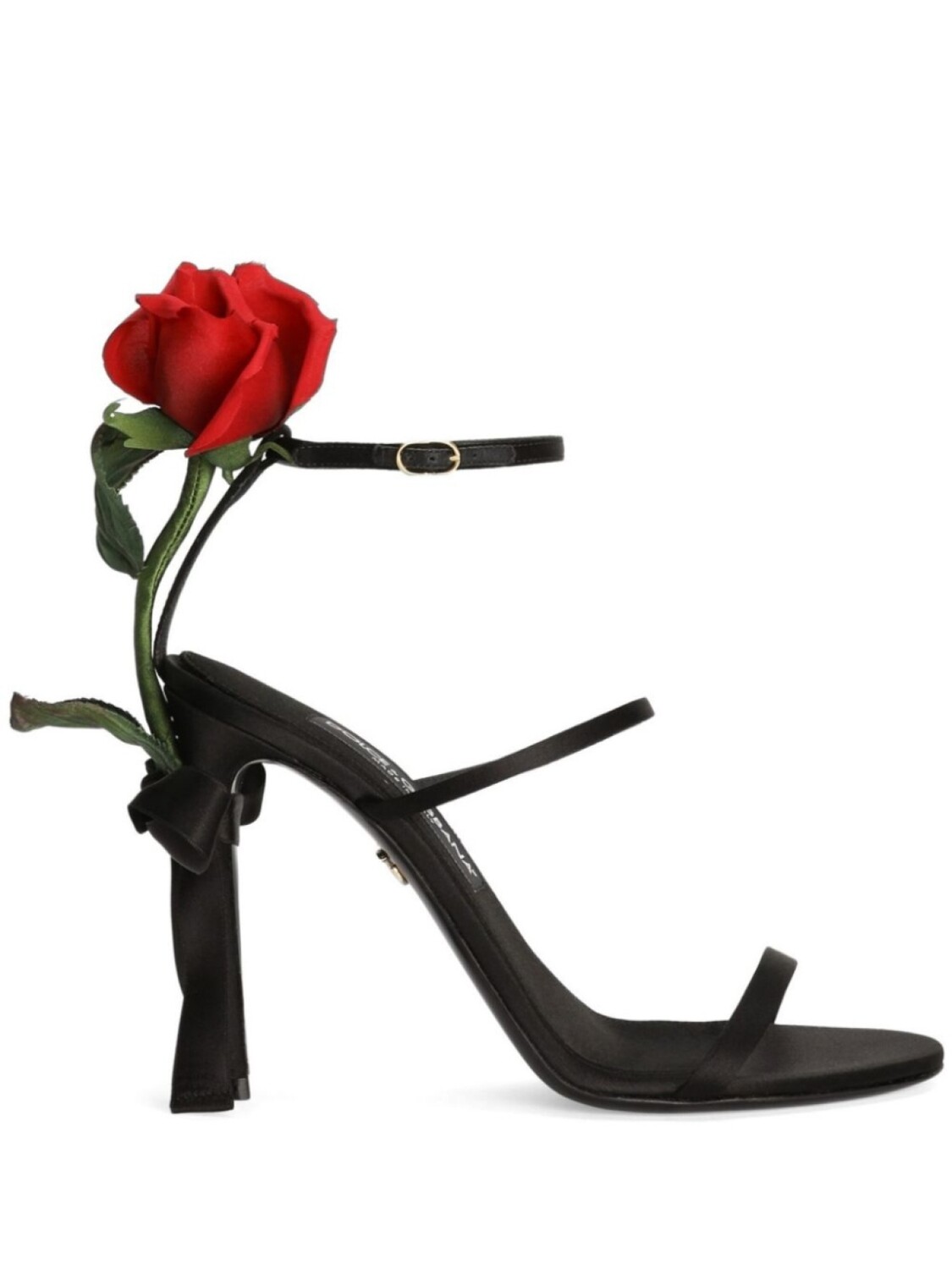 Dolce & Gabbana босоножки с цветочной аппликацией, черный