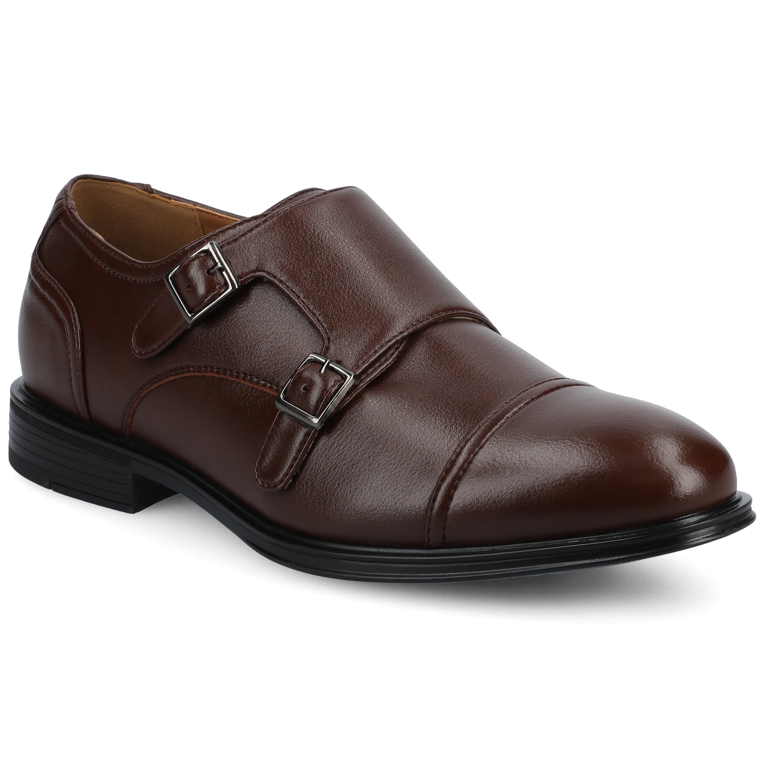

Vance Dillon туфли-монахи с двойной пряжкой и отрезным мыском Vance Co., Mahogany
