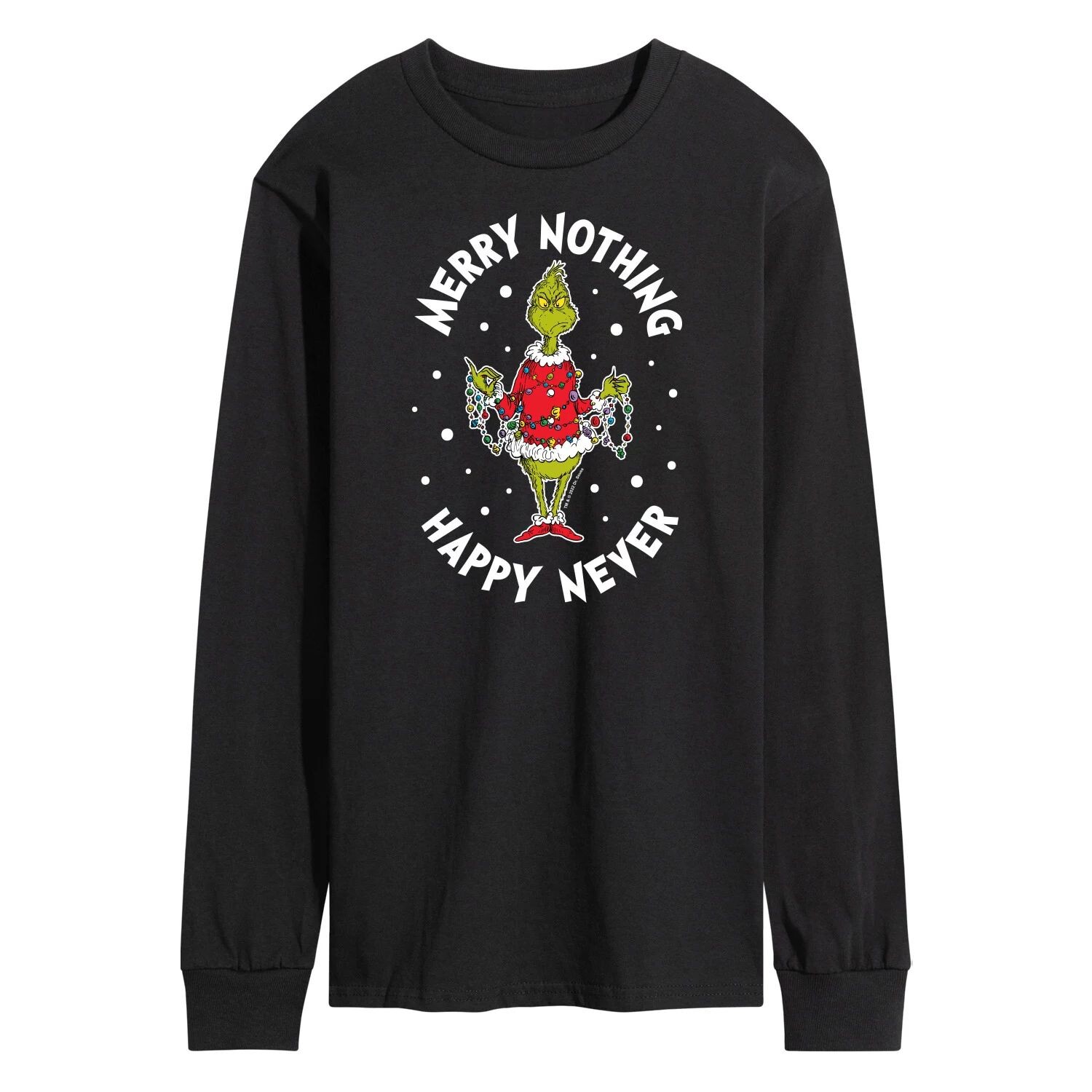 

Мужская футболка Dr. Seuss Grinch Merry Nothing Happy Never с длинными рукавами Licensed Character